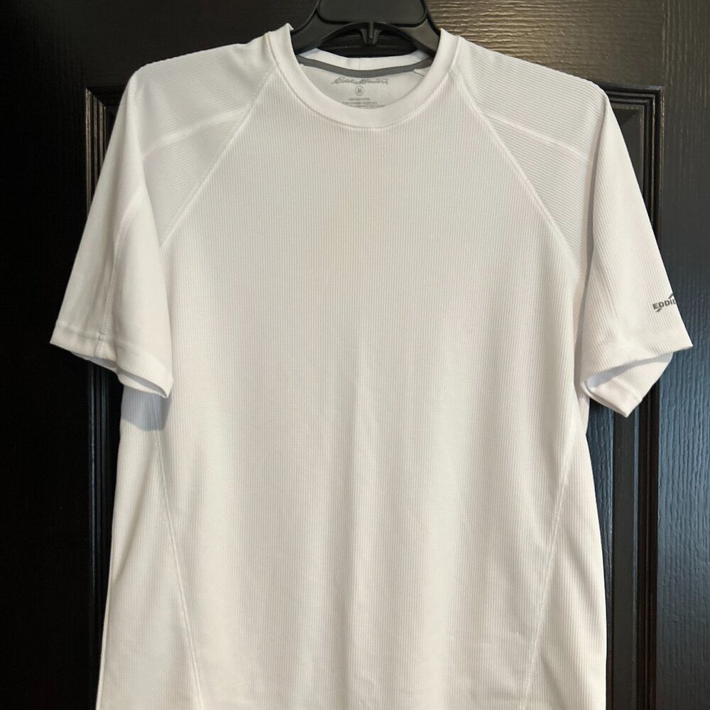 Eddie Bauer White Short Sleeve Men's Shirt Size Medium